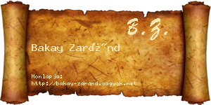 Bakay Zaránd névjegykártya